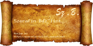 Szerafin Bálint névjegykártya