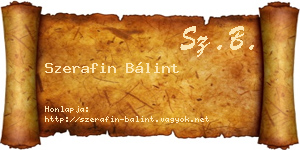 Szerafin Bálint névjegykártya